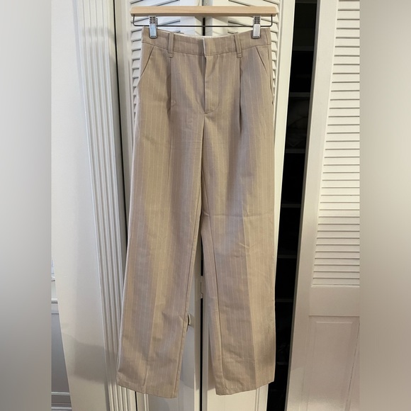 Bershka Mid-Rise Pinstripe Trousers - Picture 1 of 3